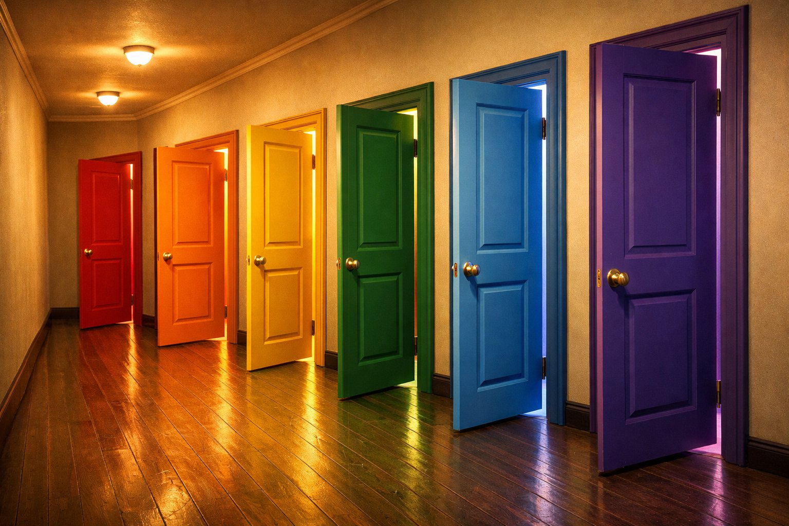 Many coloured doors — many services, one person